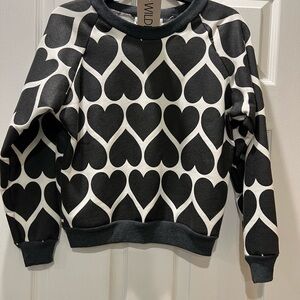 Wildfox Monochrome Heart Pattern Sweater c